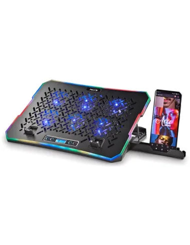 NGS HERO STAND Base Refrigeradora para portátil de hasta 15,6" con 6 ventiladores de gran velocidad