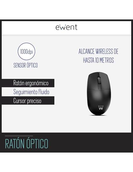 Ewent EW3281 Kit Teclado y Ratón inalámbricos QWERTY Español Negro