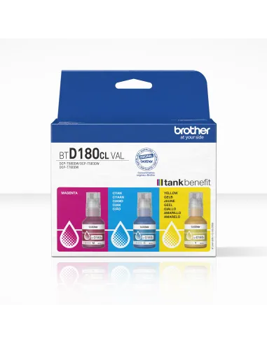 Brother BTD180CLVAL Botellas de Tinta Azul/Magenta/Cian