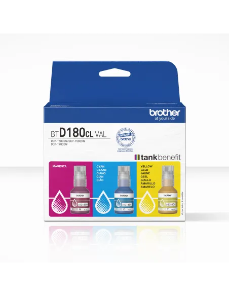 Brother BTD180CLVAL Botellas de Tinta Azul/Magenta/Cian