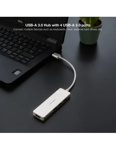 Nanocable 10.16.4602 Hub USB-A a x4 USB-A Blanco