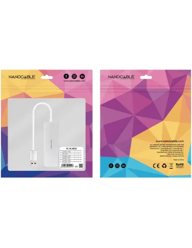 Nanocable 10.16.4602 Hub USB-A a x4 USB-A Blanco