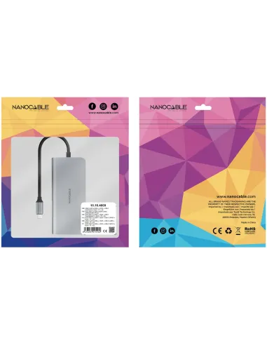 Nanocable 10.16.4609 Docking Station USB-C a USB-A/HDMI/RJ-45/USB-C Gris