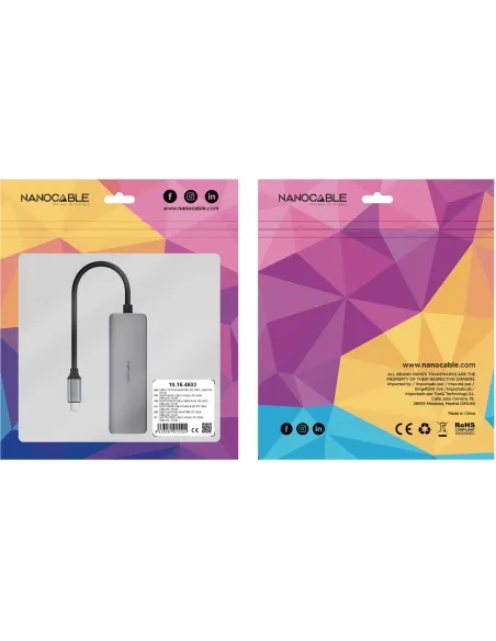 Nanocable 10.16.4603 Adaptador Ethernet USB-C a RJ-45 Gris
