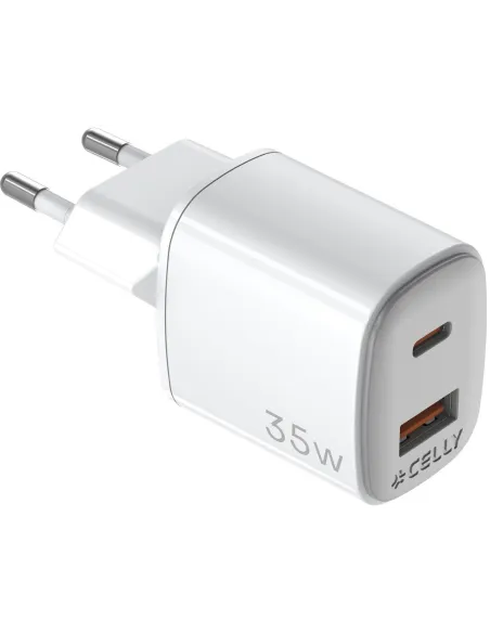 Celly UPTC1USB1USBC35 Cargador Smartphone USB-C/USB-A Carga Rápida 35W Blanco