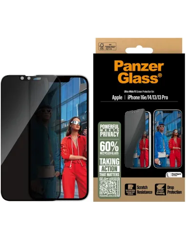 PanzerGlass PGRPUWFG29845 Protector de Pantalla con Privacidad para iPhone 13/13 Pro/14/16e