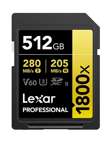 Lexar Professional 1800x 512GB SDXC UHS-II Clase 10