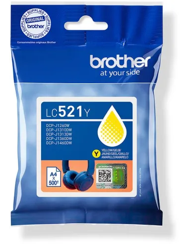 Brother LC521Y Cartucho de Tinta Original Amarillo