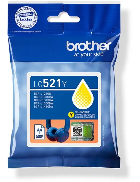 Brother LC521Y Cartucho de Tinta Original Amarillo