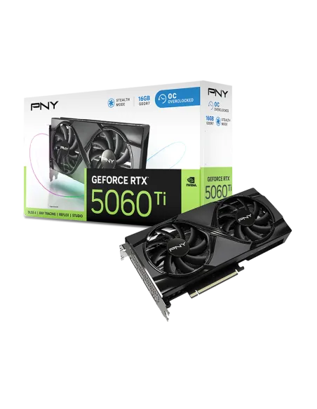 PNY GeForce RTX 5060 Ti OC Dual Fan 16GB GDDR7 Reflex 2 RTX AI DLSS4