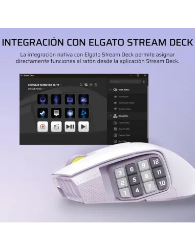 Ratón Corsair Scimitar Elite Wireless SE WH