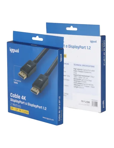 Iggual IGG320044 Cable DisplayPort 2M Negro