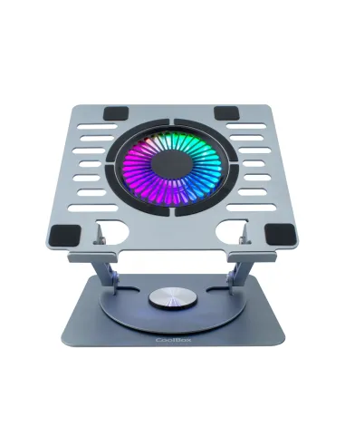 Coolbox CoolAir 1VRGB Base de Refrigeración para Portátiles de 17" RGB Gris