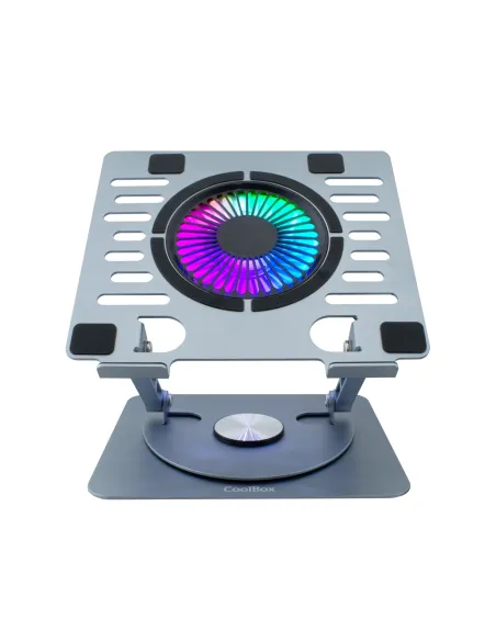 Coolbox CoolAir 1VRGB Base de Refrigeración para Portátiles de 17" RGB Gris