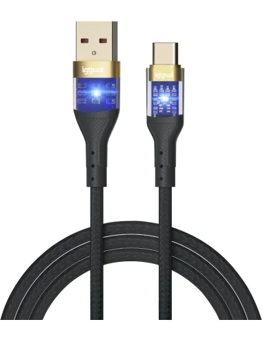 Iggual IGG319994 Cable USB-A a USB-C Trenzado 1M Negro
