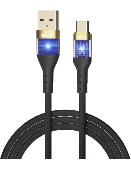 Iggual IGG319994 Cable USB-A a USB-C Trenzado 1M Negro