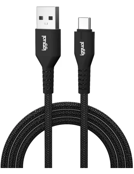 Iggual IGG320006 Cable USB-A a USB-C Trenzado 1,8M Negro