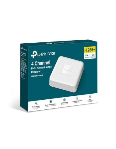 TP-Link VIGI NVR1104H-4P Videograbador NVR 4 Canales PoE Blanco