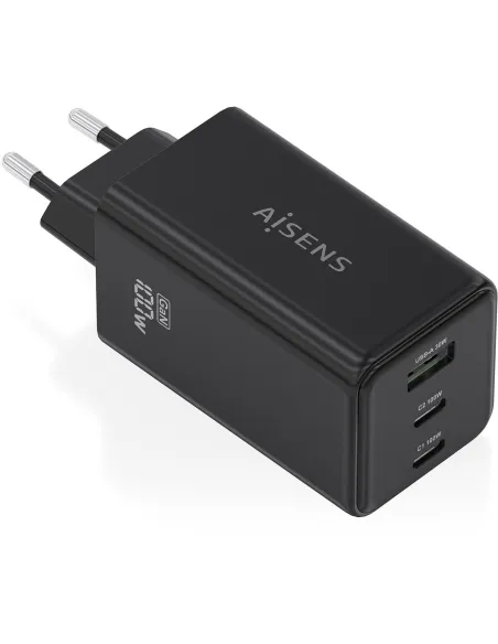 Aisens ASCH-100W3P052-BK Cargador USB-A/x2USB-C 100W Carga Rápida Negra