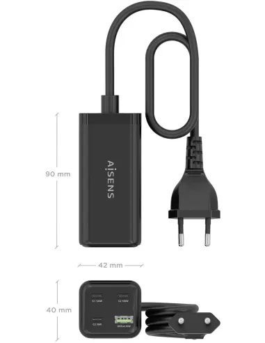 Cargador de Móvil Aisens ASCH-100W4P054-BK