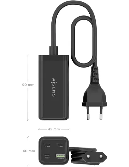 Cargador de Móvil Aisens ASCH-100W4P054-BK