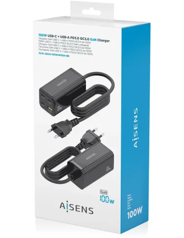Cargador de Móvil Aisens ASCH-100W4P054-BK