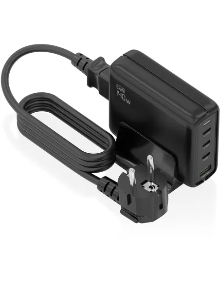 Aisens ASCH-140W4P056-BK Cargador x3USB-C/USB-A 140W Carga Rápida Negro