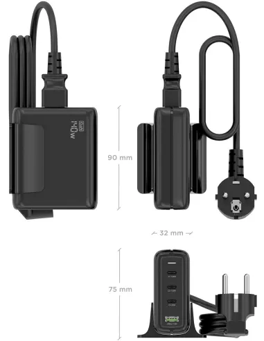 Cargador de Móvil Aisens ASCH-140W4P056-BK