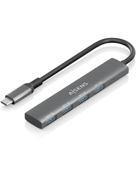 Aisens A109-0943 HUB USB-C a x4 USB-A Gris