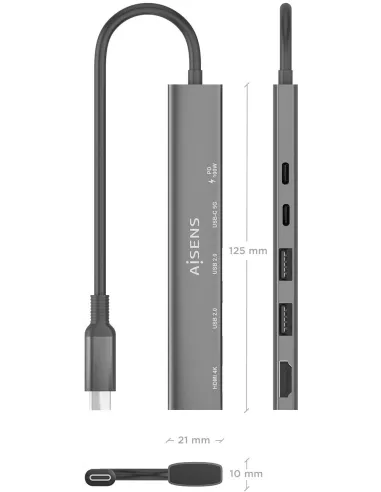 Docking Stations Aisens ASUC-5P022-GR