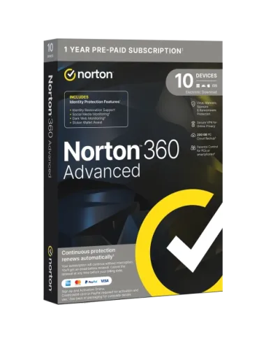 Norton 360 Advanced 10 Dispositivos 1 Año