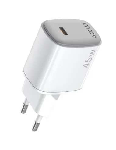 Celly UPTC1USBC45WWH Cargador USB-C 45W Blanco
