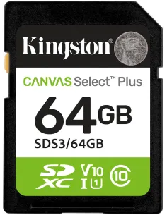 Kingston Canvas Select Plus Gen3 64GB SDXC UHS-I Clase 10-1400999