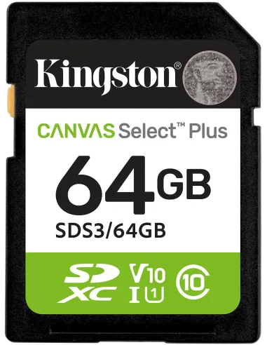 Kingston Canvas Select Plus Gen3 64GB SDXC UHS-I Clase 10
