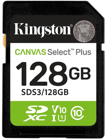 Kingston Canvas Select Plus Gen3 128GB SDXC UHS-I Clase 10