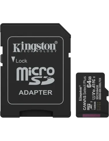 Kingston Canvas Select Plus Gen3 SDCS3/64GB microSDXC UHS-I Clase 10 + Adaptador SD