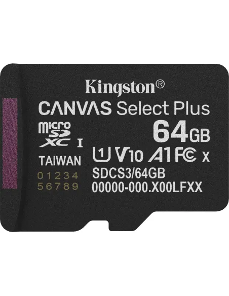 Tarjeta Memoria Kingston Canvas Select Plus Gen3 SDCS3/64GB