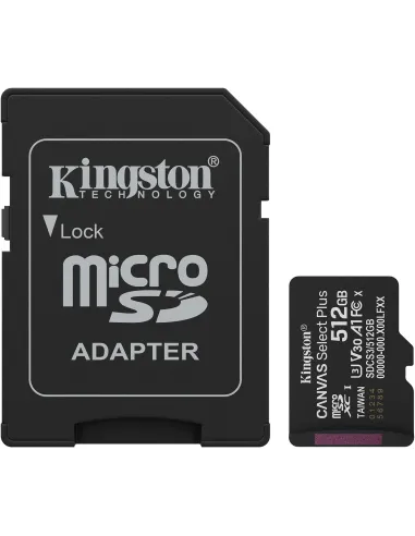 Kingston Canvas Select Plus Gen3 SDCS3/512GB microSDXC UHS-I Clase 10 + Adaptador SD