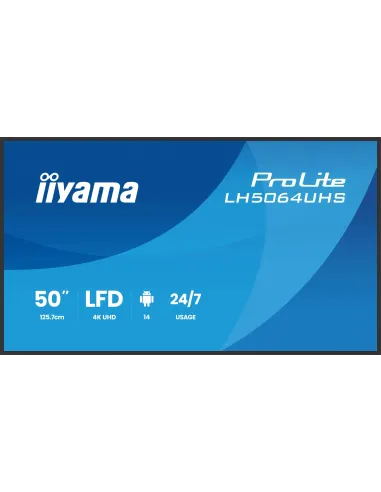 Iiyama LH5064UHS-B1AG 50" Pantalla Interactiva DLED 4K UHD Negra