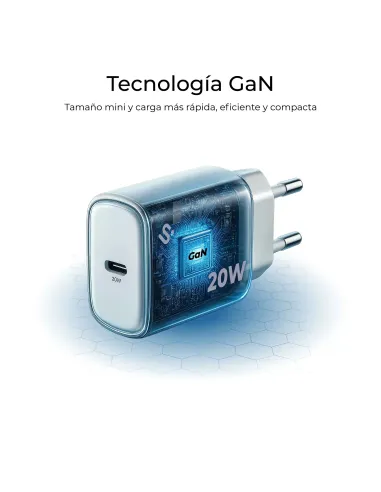 Subblim SUBCHG-6G2001 Cargador de Móvil USB-C 20W Carga Rápida Blanco