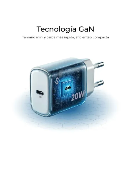 Subblim SUBCHG-6G2001 Cargador de Móvil USB-C 20W Carga Rápida Blanco