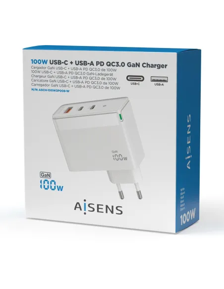 Cargador de Móvil Aisens ASCH-100W3P008-W