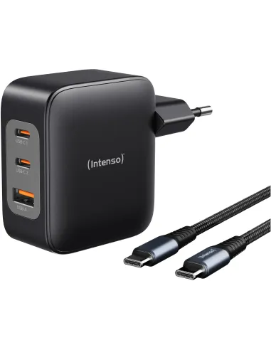 Intenso 7810010 Cargador x2USB-C/USB-A 100W con Cable USB-C Negros