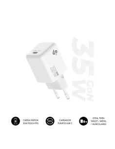 Subblim SUBCHG-6G3510 Cargador USB-C 35W Carga Rápida Blanco-1400589