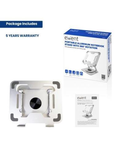 Ewent EW1267 Soporte para Portátiles Inclinable y Rotatorio 360º 10-17.3"