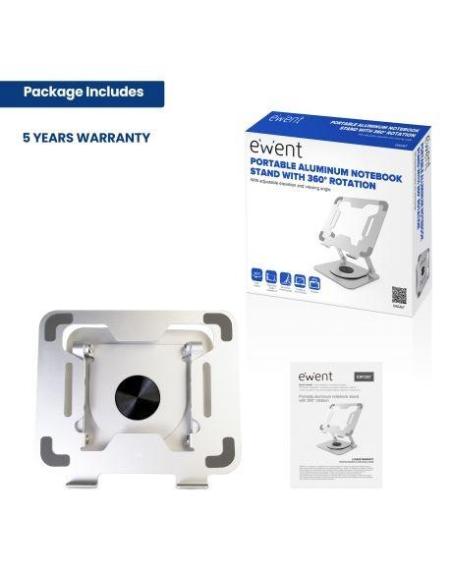 Ewent EW1267 Soporte para Portátiles Inclinable y Rotatorio 360º 10-17.3"