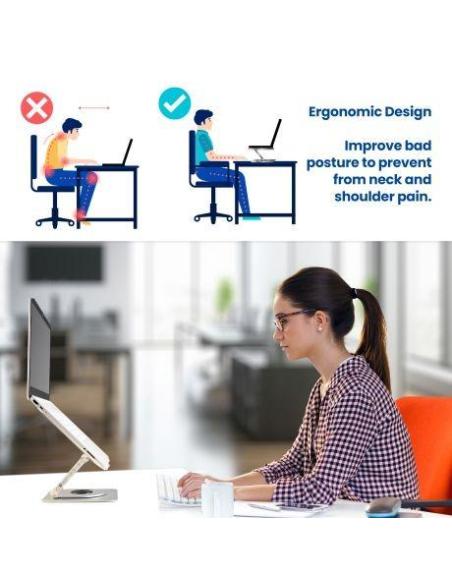 Ewent EW1267 Soporte para Portátiles Inclinable y Rotatorio 360º 10-17.3"