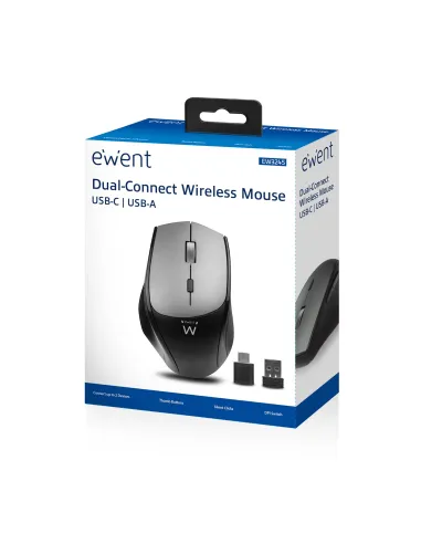 Ewent EW3245 Ratón Inalámbrico Dual con Click Silencioso 2400DPI Negro