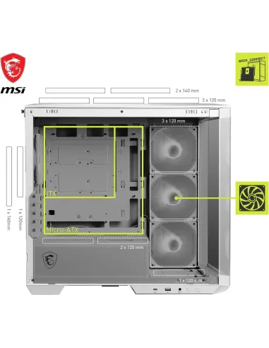 MSI MAG PANO M100R PZ Cristal Templado USB 3.2 Blanca