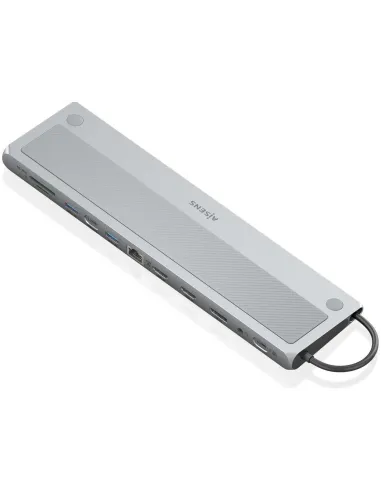 Aisens ASUC-12P020-GR Docking Station USB-C a HDMI/DisplayPort/RJ-45/USB-A/USB-C/SD/microSD Gris